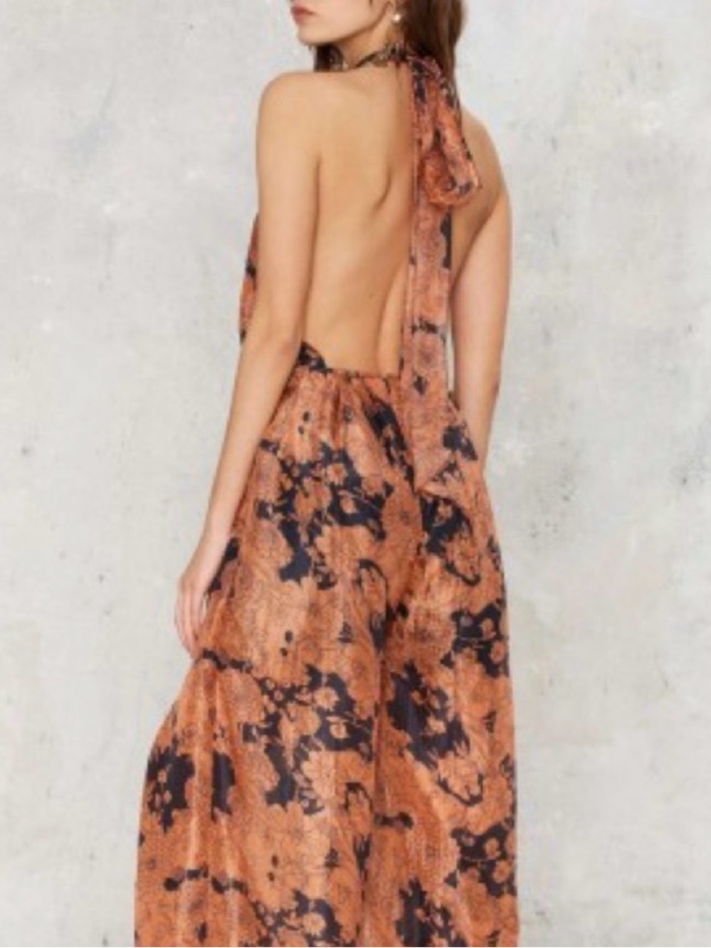 Nasty Gal Silk Floral Halter Jumpsuit - Picture 3 of 11